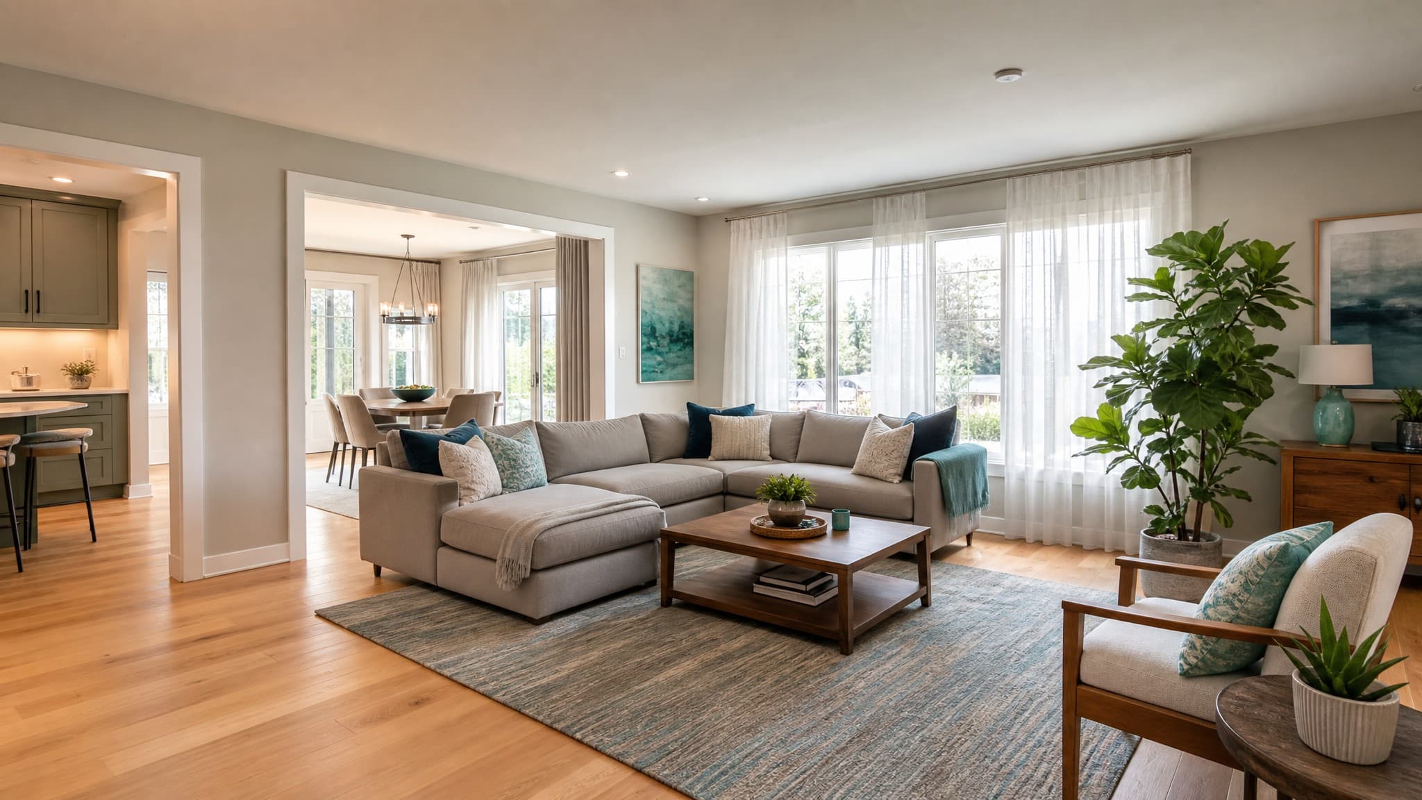 A spotless, freshly cleaned living room
